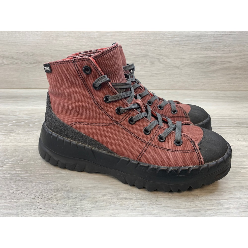 Camper Women's Ground Burgundy Canvas High Top Boots 9 EU 40 Casual Shoes